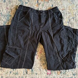 BDG Black Cargo Pants with Stitching